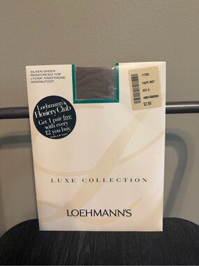 Loehmann’s Luxe Silken Sheer Pantyhose Size B Taupe Mist Sandalfoot NIP